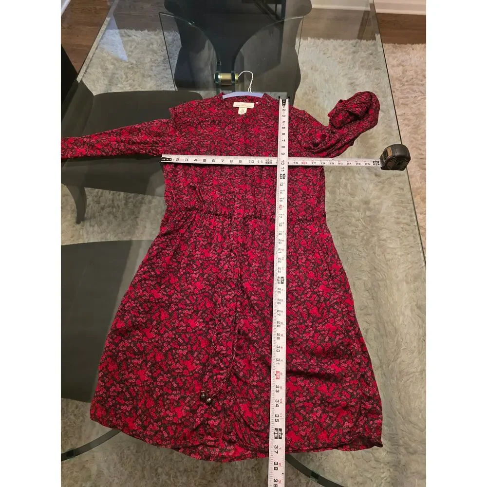 H&M Floral Shirt Dress Women's Size 10 Multicolor Collard Long Sleeves - Picture 14 of 14